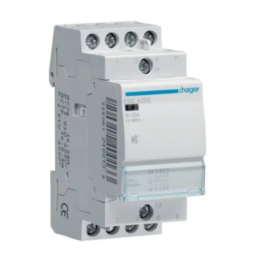 Hager System M Pro ESC Contactor, 230 V ac Coil, 4-Pole, 25 A, 2.8 VA, 4NO, 400 V ac - ESC425S product image