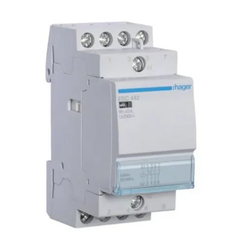 Hager System M Pro ESC Contactor, 230 V ac Coil, 4-Pole, 40 A, 2NO + 2NC, 400 V ac - ESC442 product image