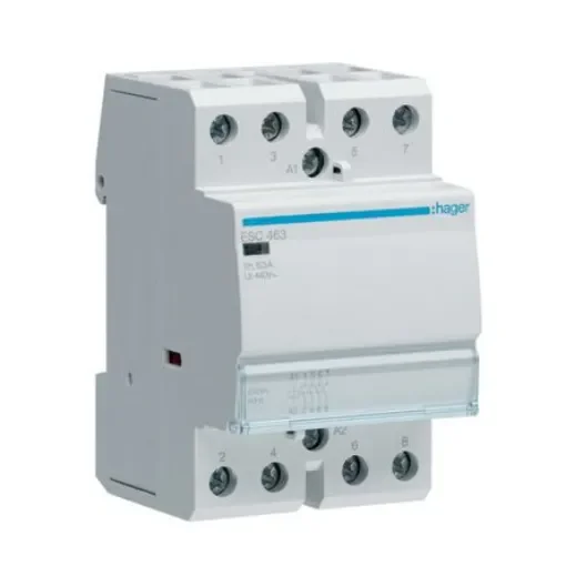 Hager System M Pro ESC Contactor, 230 V ac Coil, 4-Pole, 63 A, 6.5 kW, 4NO, 400 V ac - ESC463 product image
