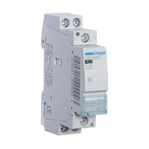 Hager System M Pro ESC Contactor, 24 V ac Coil, 2-Pole, 25 A, 2.2 VA, 2NO, 400 V ac - ESD225S product image