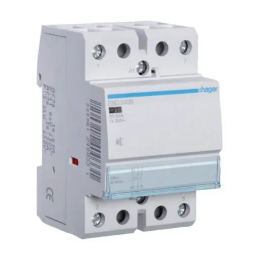 Hager System M Pro ESC Contactor, 24 V ac Coil, 2-Pole, 40 A, 4 kW, 2NO, 400 V ac - ESD240S product image