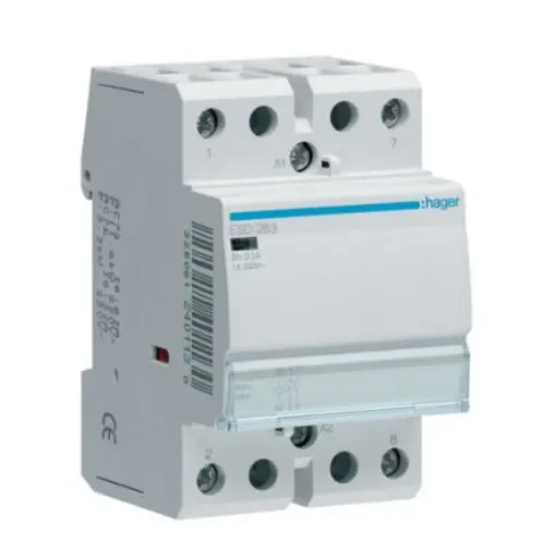 Hager System M Pro ESC Contactor, 24 V ac Coil, 2-Pole, 63 A, 6.5 kW, 2NO, 400 V ac - ESD263 product image