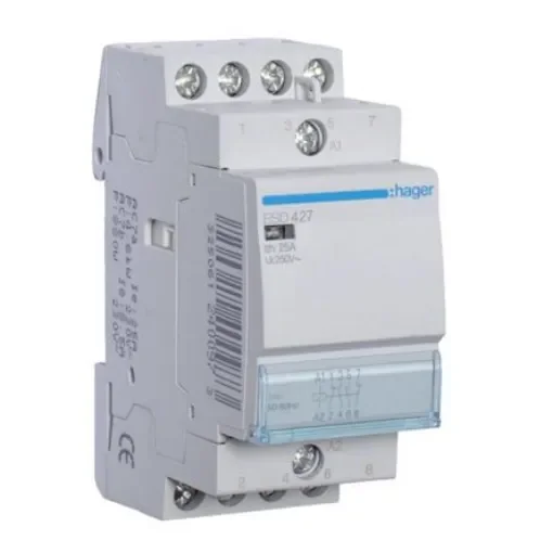 Hager System M Pro ESC Contactor, 24 V ac Coil, 4-Pole, 25 A, 1.9 kW, 2NO + 2NC, 400 V ac - ESD427 product image