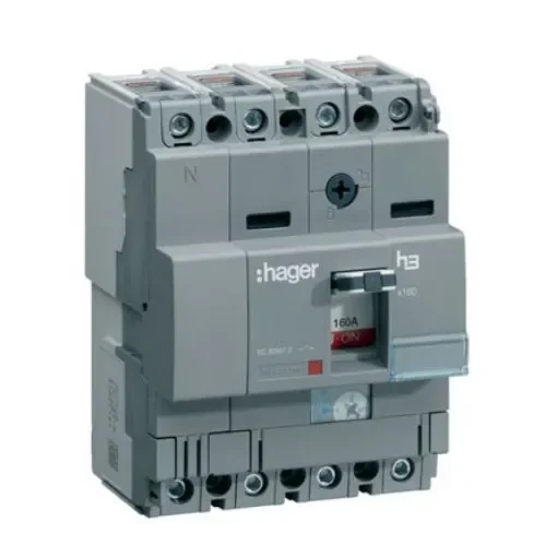 Hager MCCB 4P 160A, Breaking Capacity 2 kA, DIN Rail Mount - HCA161H product image