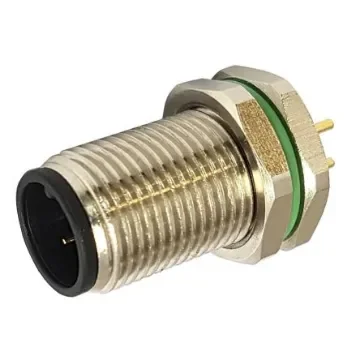 Bulgin Circular Connector, 4 Contacts, Rear Mount, M12 Connector, Socket, Male, IP67, Buccaneer M12 Series - PXMBNI12RPM04DPCM12 product image
