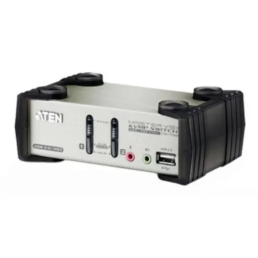 Aten 2 Port PS/2, USB VGA KVM Switch, 3.5 mm Stereo 2048 x 1536 Maximum Resolution - CS1732B product image