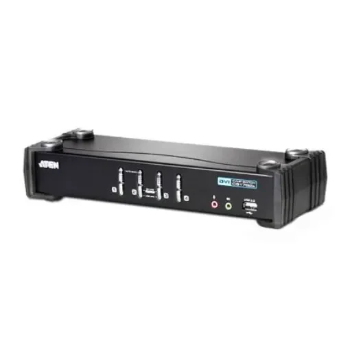 Aten 4 Port USB DVI KVM Switch, 3.5 mm Stereo 1920 x 1200 Maximum Resolution - CS1764A product image