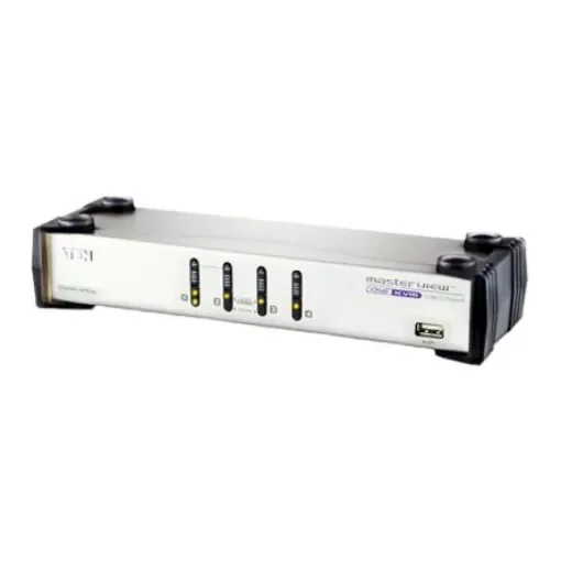 Aten 4 Port USB VGA KVM Switch, 3.5 mm Stereo 2048 x 1536 Maximum Resolution - CS1744 product image