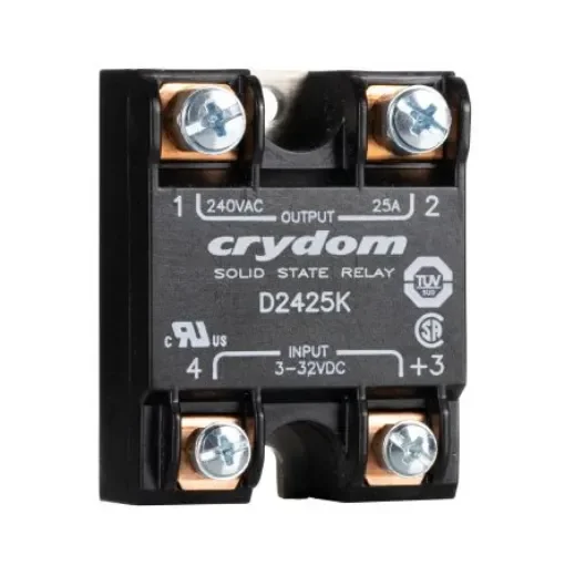 Sensata Crydom Series 1 Series Solid State Relay, 25 A rms Load, Panel Mount, 280 V dc Load, 32 V dc Control - D2425K product image