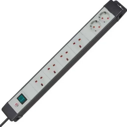 brennenstuhl 3m 6 Socket BS, Schuko Extension Lead, IP20 - 1156053024 product image