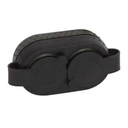 Legrand Black 2 Gang Plug Socket, 16A, Outdoor Use - 0 504 70 product image