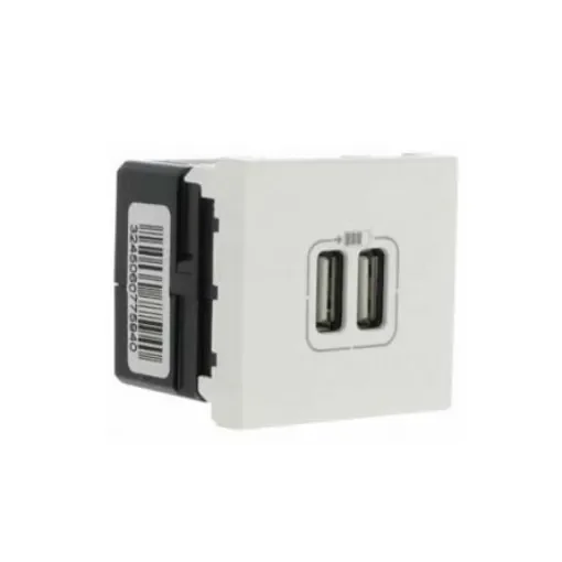 Legrand Mosaic White 1 Gang USB Socket, 1500mA, Indoor Use - 0 775 94 product image