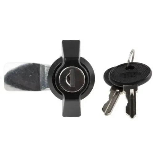 RS PRO Clear Cabinet Lock, 24.5mm Panel-to-Tongue, 22.2 x 20.2mm Cutout, Key Unlock - 1461796 product image