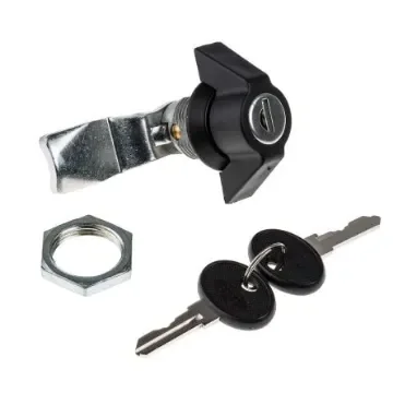 RS PRO Black Cabinet Lock, 28.5mm Panel-to-Tongue, 22.2 x 20.2mm Cutout, Key Unlock - 1461798 product image