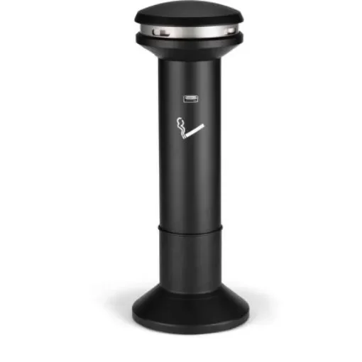 Rubbermaid Commercial Products Black Stainless Steel Base Mount Cigarette Bins, 485mm x 1.02m x 480mm - FG9W3400BLA product image