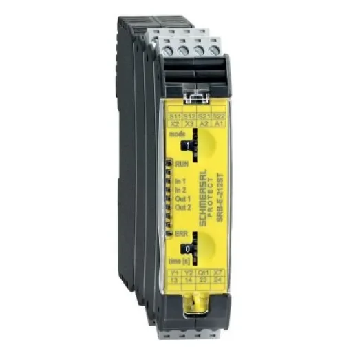 Schmersal SRB E, Multi-function SRB-E Emergency Stop Safety Relay, 24V dc, Single/Dual-Channel, 2 Safety Contacts - SRB-E-212ST product image