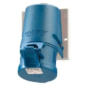 MENNEKES, P-4011101-01 IP44 Blue Wall Mount 2P+E Socket, Rated At 16A, 230 V - 27001 product image