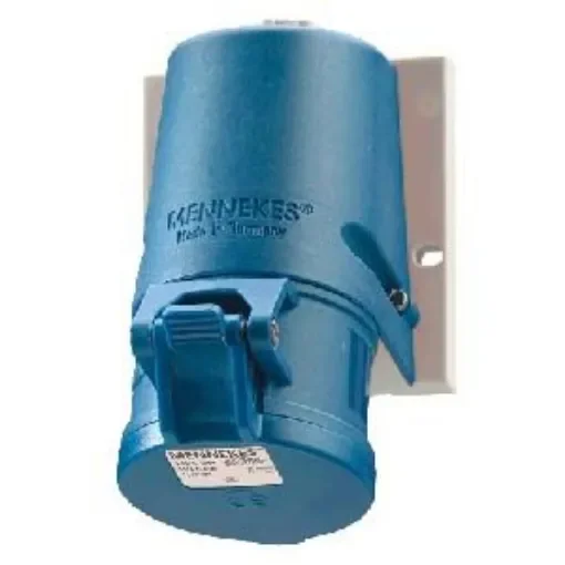 MENNEKES, P-4011101-01 IP44 Blue Wall Mount 2P+E Socket, Rated At 16A, 230 V - 27001 product image