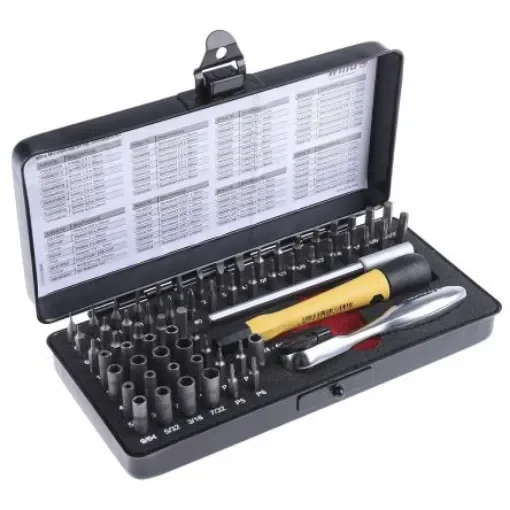 Wiha Driver Bit Set 65 Pieces, Hexagon, Pentalobe, Phillips, Slotted, Torx - 39971 product image