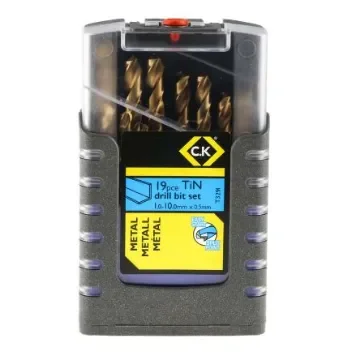 CK 19-Piece Twist Drill Bit Set for Metal, 10mm Max, 1mm Min, HSS Bits - T3291 product image