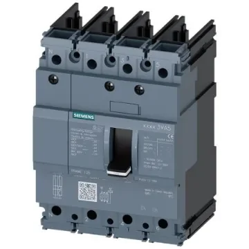 Siemens, SENTRON MCCB Molded Case Circuit Breaker 4P 25A, Breaking Capacity 10 kA, Cable Mount, Panel Mount - 3VA5125-6ED41-0AA0 product image