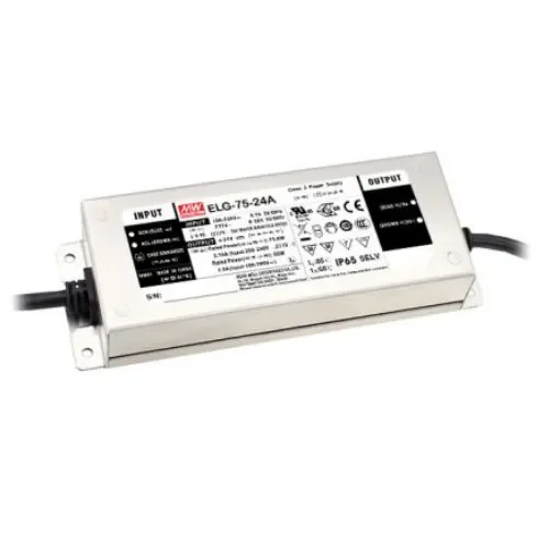MEAN WELL LED Driver, 24V Output, 75W Output, 3.15A Output, Constant Current / Constant Voltage Dimmable - ELG-75-24D2 product image