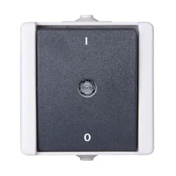 Kopp Grey Rocker Light Switch, 1 Way, 1 Gang - 540256000 product image