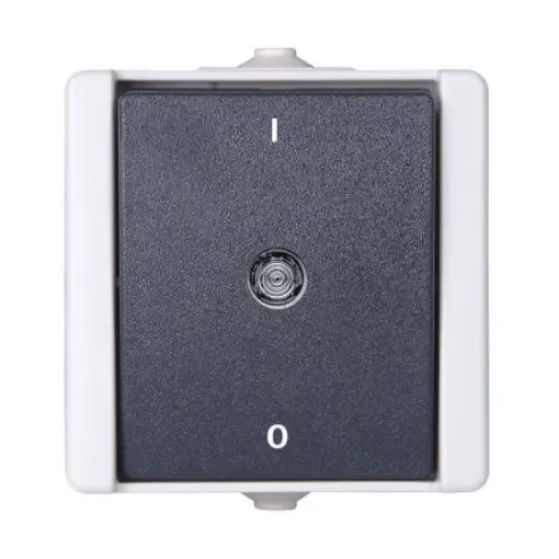 Kopp Grey Rocker Light Switch, 1 Way, 1 Gang - 540256000 product image