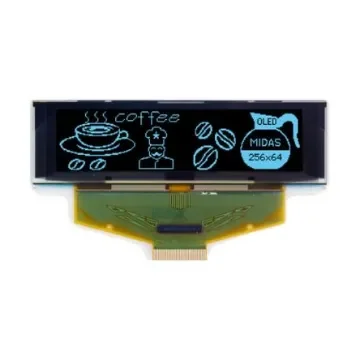 Midas Blue OLED Display 256 x 64pixels COT Parallel, SPI Interface - MCOT256064BA-BM product image