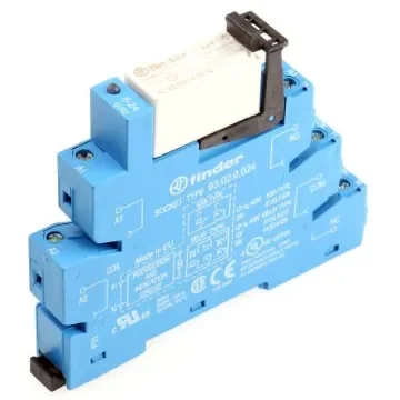 Finder 38 Series Interface Relay, DIN Rail Mount, 24V ac/dc Coil, DPDT, 2-Pole - 38.52.0.024.0060 product image