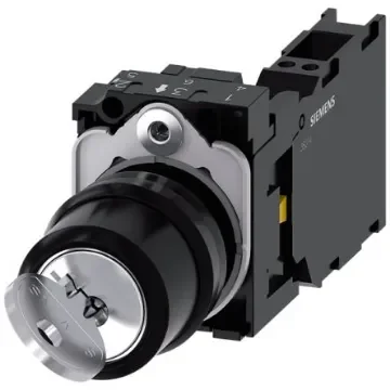 Siemens IP66, IP67, IP69(IP69K) Key Switch 2-Way Flat-Key - 3SU1100-4BF21-3TA0 product image