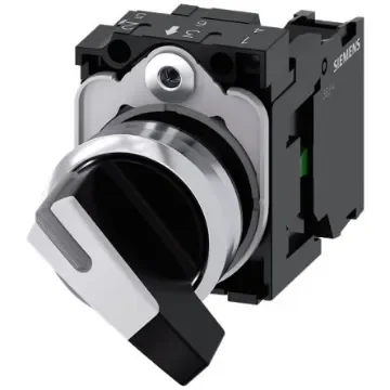 Siemens Latching Toggle Switch - (1NO) 32.3mm Cutout Diameter 2 Positions - 3SU1150-2CF60-1BA0 product image