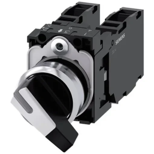 Siemens Latching Toggle Switch - (1NO) 32.3mm Cutout Diameter 3 Positions - 3SU1150-2CF60-1NA0 product image