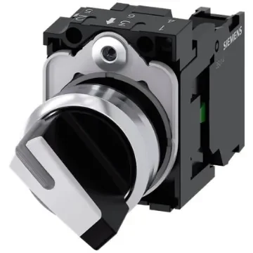 Siemens Latching Toggle Switch - (1NO) 32.3mm Cutout Diameter 2 Positions - 3SU1150-2BC60-1BA0 product image