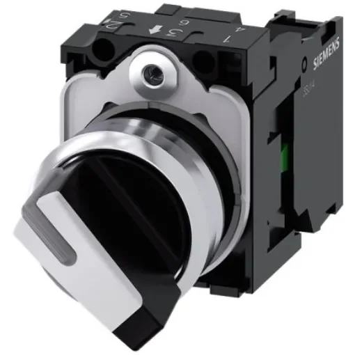Siemens Latching Toggle Switch - (1NO) 32.3mm Cutout Diameter 2 Positions - 3SU1150-2BC60-1BA0 product image