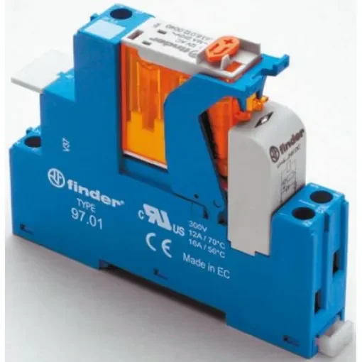 Finder 4C Series Interface Relay, DIN Rail Mount, 230V ac Coil, SPDT, 1-Pole - 4C.01.8.230.0060SPA product image
