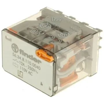 Finder Plug In Power Relay, 110V ac Coil, 12A Switching Current, 4PDT - 56.34.8.110.0040 product image