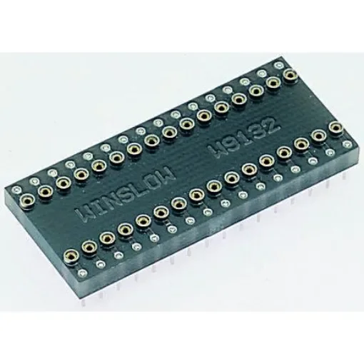 Winslow Straight Through Hole Mount 15.24 mm, 2.54 mm Pitch IC Socket Adapter, 24 Pin Female DIP to 24 Pin Male DIP - W9114RC product image