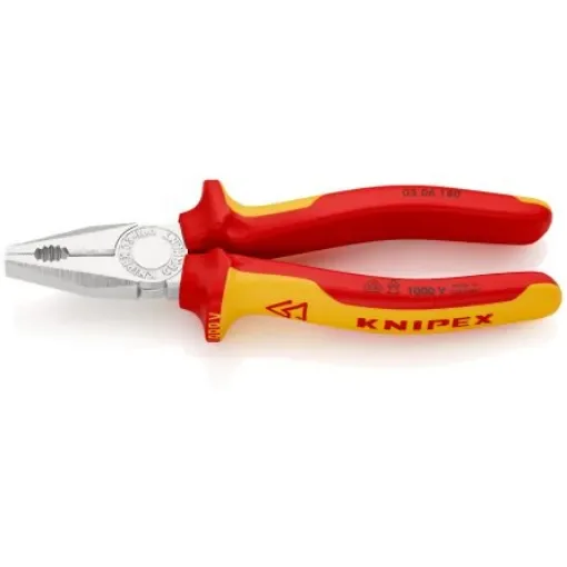 Knipex Combination Pliers, 180 mm Overall, Straight Tip, VDE/1000V - 03 06 180 product image