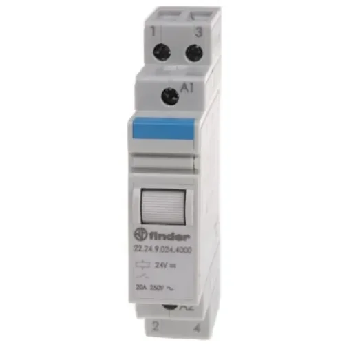 Finder DIN Rail Power Relay, 24V dc Coil, 20A Switching Current, 2NC - 22.24.9.024.4000 product image