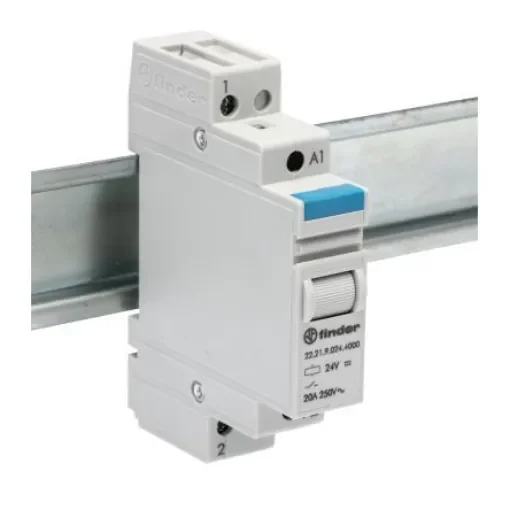 Finder DIN Rail Monostable Relay, 24V dc Coil, 20A Switching Current, SPST-NO - 22.21.9.024.4000 product image