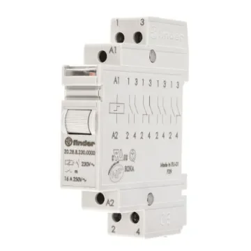 Finder DIN Rail Latching Modular Step Relay, 230V ac Coil, 16A Switching Current, DPST - 20.28.8.230.0000 product image