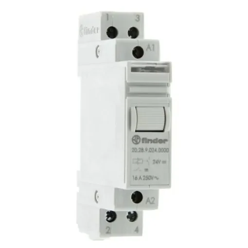 Finder DIN Rail Latching Modular Step Relay, 24V dc Coil, 16A Switching Current, DPST - 20.28.9.024.0000 product image