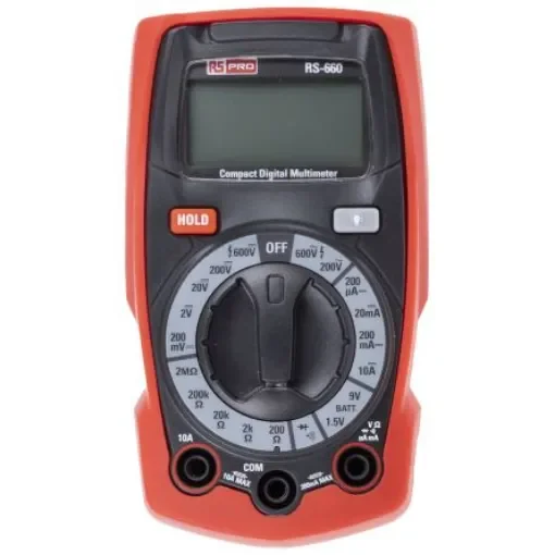 RS PRO RS-660 Handheld Digital Multimeter, 10A ac Max, 10A dc Max, 600V ac Max - 1611625 product image
