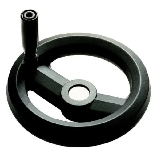 RS PRO Black Glass-Fibre Reinforced Technopolymer Hand Wheel, 80mm diameter - 1612001 product image