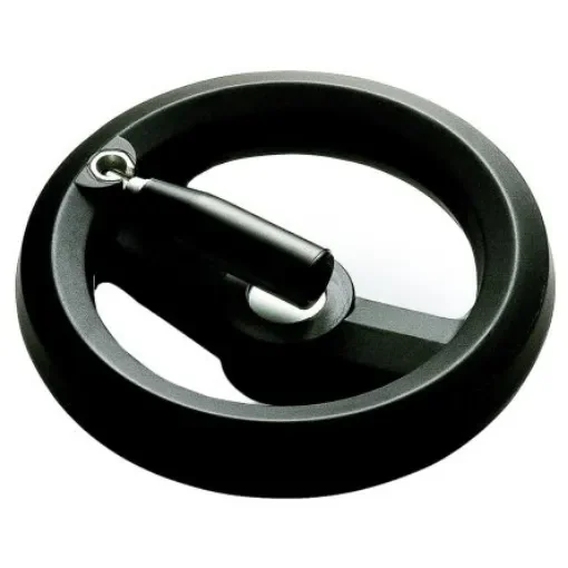 RS PRO Black Technopolymer Hand Wheel, 126mm diameter - 1612005 product image