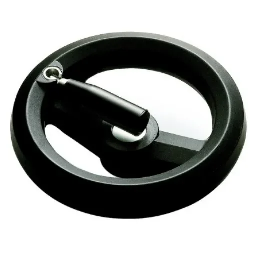 RS PRO Black Glass-Fibre Reinforced Technopolymer Hand Wheel, 126mm diameter - 1612007 product image