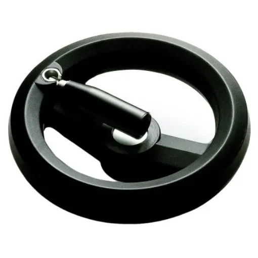 RS PRO Black Technopolymer Hand Wheel, 160mm diameter - 1612012 product image