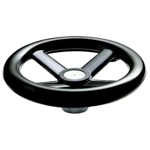 RS PRO Black Phenoplast, Vegetal Fibre Reinforced Hand Wheel, 250mm diameter - 1612024 product image