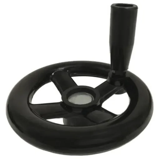 RS PRO Black Phenoplast, Vegetal Fibre Reinforced Hand Wheel, 160mm diameter - 1612029 product image
